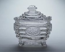 Covered Sugar Bowl, 1820/30. Creator: New England Glass Company