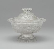 Covered Sugar Bowl, 1835/50. Creator: Boston and Sandwich Glass Company