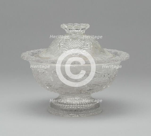 Covered Sugar Bowl, 1835/50. Creator: Boston and Sandwich Glass Company.