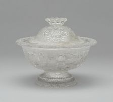 Covered Sugar Bowl, 1835/50. Creator: Boston and Sandwich Glass Company