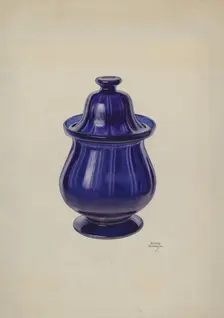 Covered Sugar Bowl, c. 1940. Creator: Beverly Chichester