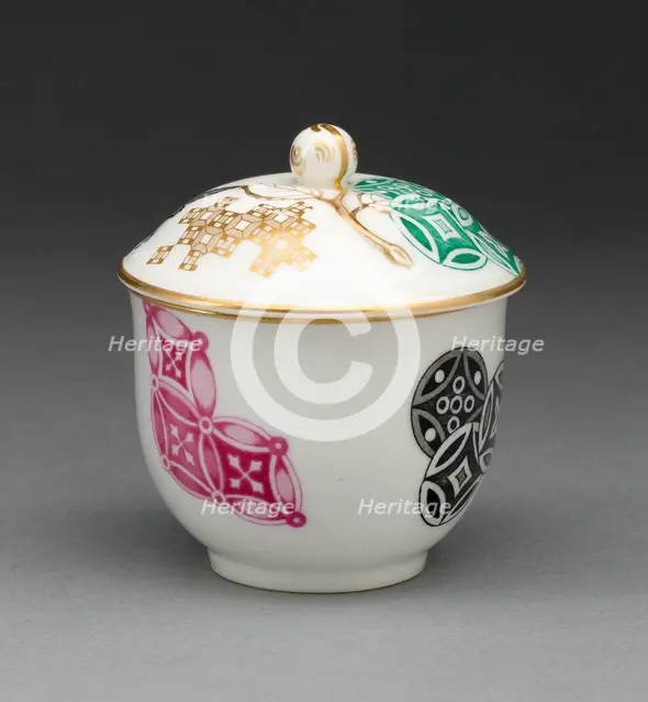 Covered Sugar Bowl, Worcester, 1876. Creator: Royal Worcester.