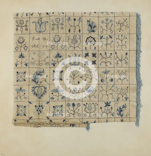 Coverlet, 1935/1942. Creator: Mae A. Clarke.
