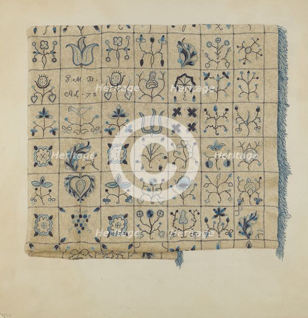 Coverlet, 1935/1942. Creator: Mae A. Clarke.