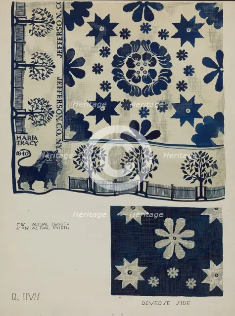Coverlet, 1936. Creator: Roberta Elvis.