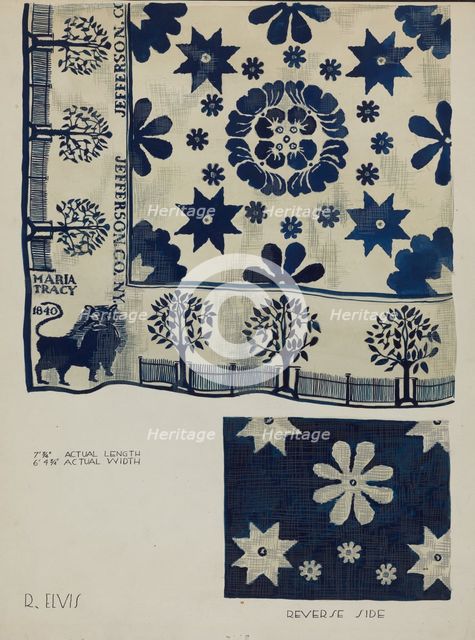 Coverlet, 1936. Creator: Roberta Elvis.