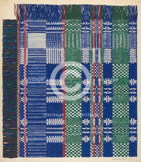 Coverlet, 1937. Creator: J. Howard Iams.
