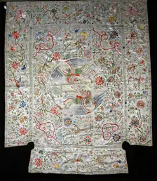 Coverlet, China, Ming dynasty (1368-1644)/ Qing dynasty (1644-1911), Mid-17th century. Creator: Unknown