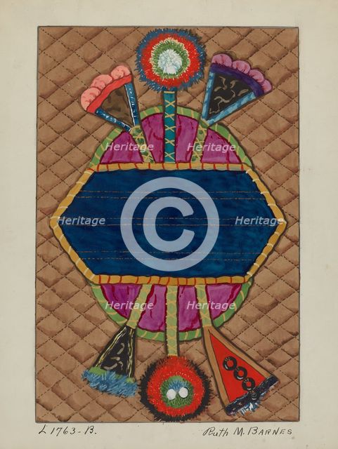 Coverlet (Applique Quilt), c. 1936. Creator: Ruth M Barnes.