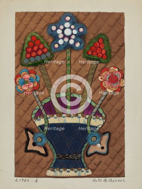 Coverlet (Applique) Quilt, c. 1936. Creator: Ruth M Barnes.