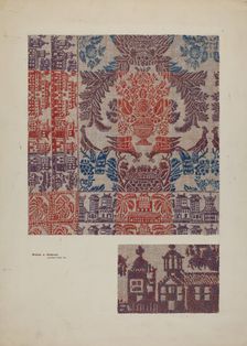 Coverlet: Boston Town, c. 1939. Creator: Byron Dingman