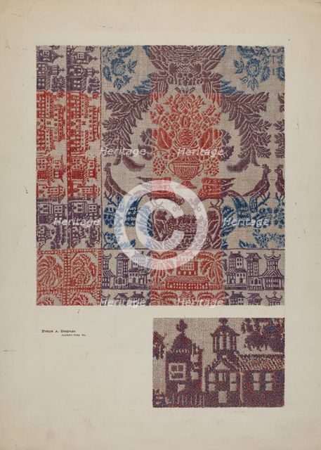 Coverlet: Boston Town, c. 1939. Creator: Byron Dingman.