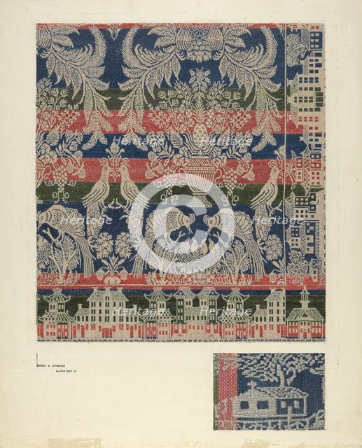 Coverlet, "Boston Town", c. 1940. Creator: Byron Dingman.