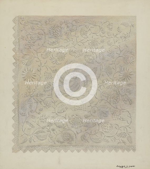 Coverlet, c. 1936. Creator: Edward L Loper.