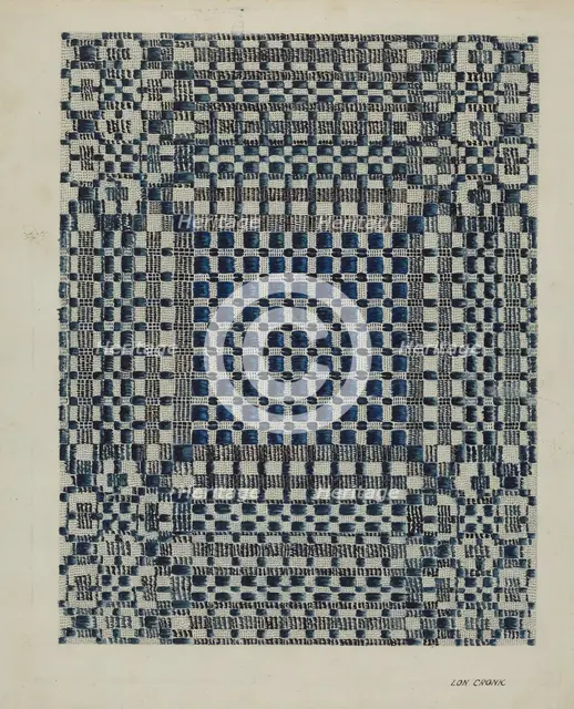 Coverlet, c. 1937. Creator: Lon Cronk.