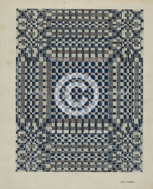 Coverlet, c. 1937. Creator: Lon Cronk.