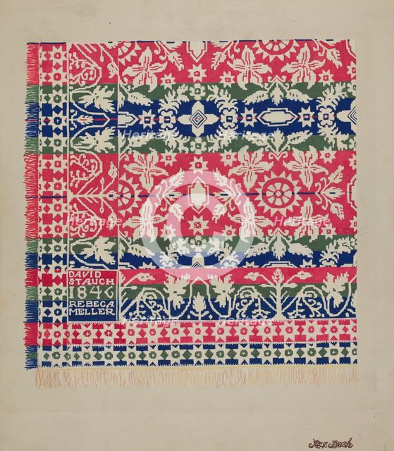Coverlet, c. 1937. Creator: Rex F Bush.