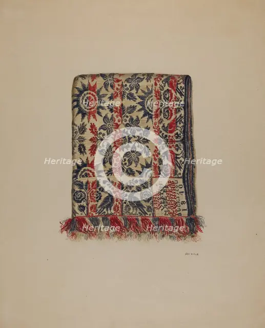 Coverlet, c. 1938. Creator: Eva Wilson.