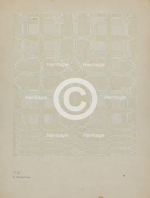 Coverlet, c. 1940. Creator: Elizabeth Valentine.