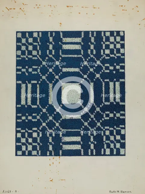 Coverlet, c. 1940. Creator: Ruth M. Barnes.