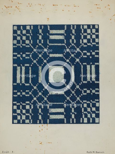 Coverlet, c. 1940. Creator: Ruth M. Barnes.