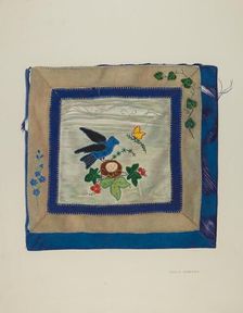Coverlet (Detail of Bluebird), c. 1941. Creator: Adolph Opstad