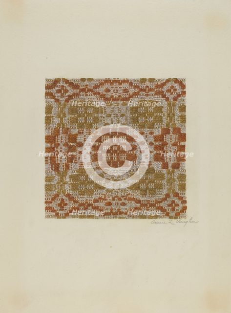 Coverlet Detail, c. 1942. Creator: Annie L. Vaughn.