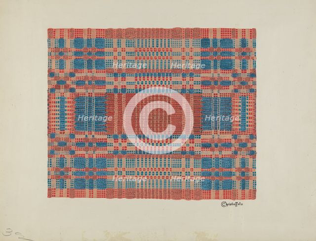 Coverlet Detail, c. 1936. Creator: Cornelius Christoffels.