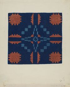 Coverlet Detail, c. 1936. Creator: Ruth M. Barnes