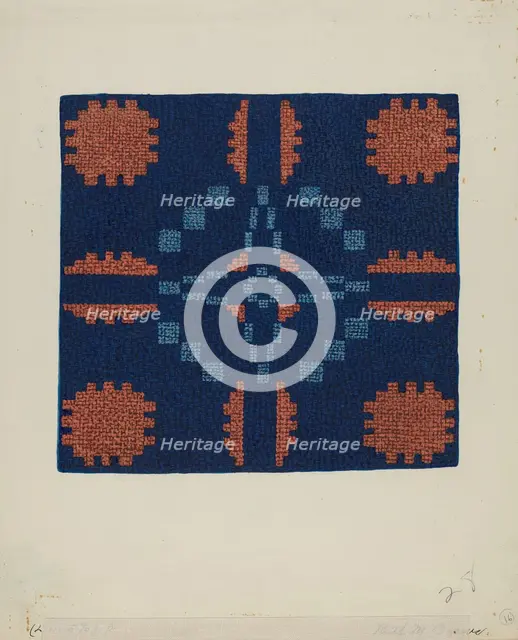 Coverlet Detail, c. 1936. Creator: Ruth M. Barnes.
