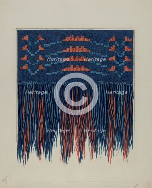 Coverlet Detail, c. 1936. Creator: Ruth M. Barnes.