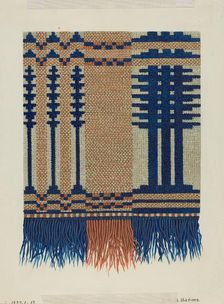 Coverlet Detail, c. 1937. Creator: Ruth M. Barnes