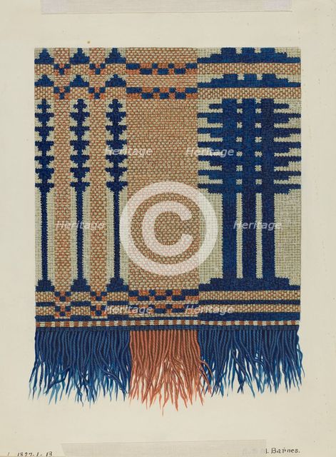 Coverlet Detail, c. 1937. Creator: Ruth M. Barnes.