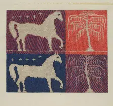 Coverlet Detail "Farmer's Fancy", c. 1937. Creator: Ruth M. Barnes