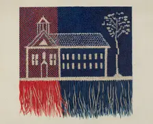 Coverlet Detail "Farmer's Fancy", c. 1937. Creator: Ruth M. Barnes