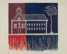 Coverlet Detail "Farmer's Fancy", c. 1937. Creator: Ruth M. Barnes