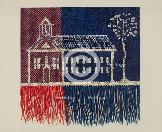 Coverlet Detail "Farmer's Fancy", c. 1937. Creator: Ruth M. Barnes.