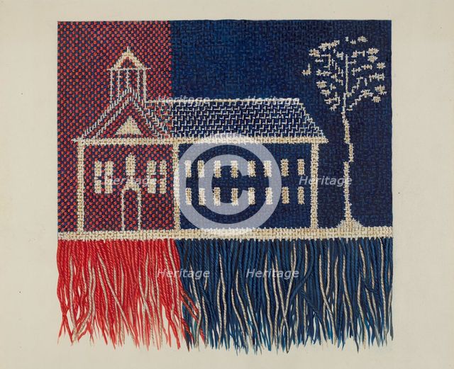 Coverlet Detail "Farmer's Fancy", c. 1937. Creator: Ruth M. Barnes.
