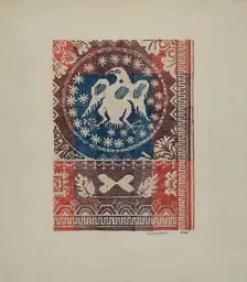 Coverlet: Eagle Coin, 1938. Creator: Eileen Knox