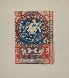 Coverlet: Eagle Coin, 1938. Creator: Eileen Knox