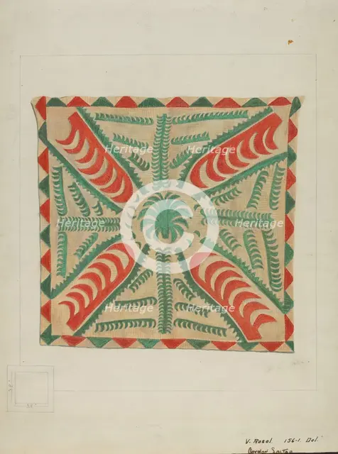Coverlet for Crib, c. 1939. Creator: Vincent P. Rosel.