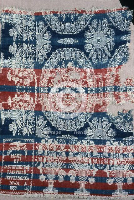 Coverlet (Fragment), United States, 1859. Creator: Daniel Stephenson.