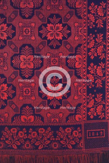 Coverlet, Indiana, 1842. Creator: Unknown.