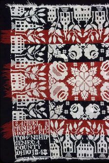 Coverlet, Ohio, 1848. Creator: Samuel Mundwiler