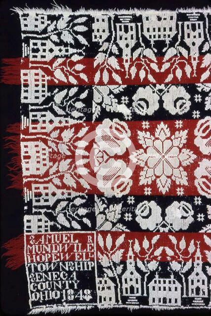 Coverlet, Ohio, 1848. Creator: Samuel Mundwiler.