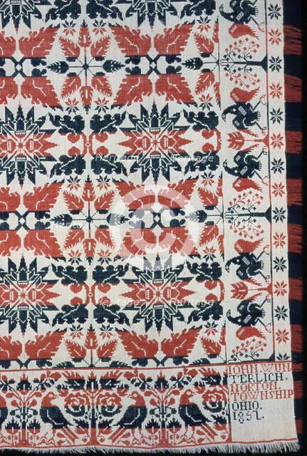 Coverlet, Ohio, 1857. Creator: John Wunterlich.