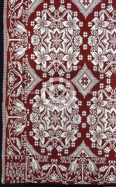 Coverlet, Michigan, 1845. Creator: Abram William Van Doren.