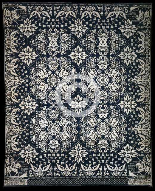 Coverlet, New York, 1843. Creator: James Cunningham.