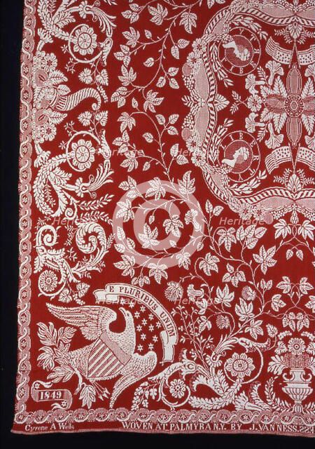 Coverlet, New York, 1849. Creator: James Van Ness.