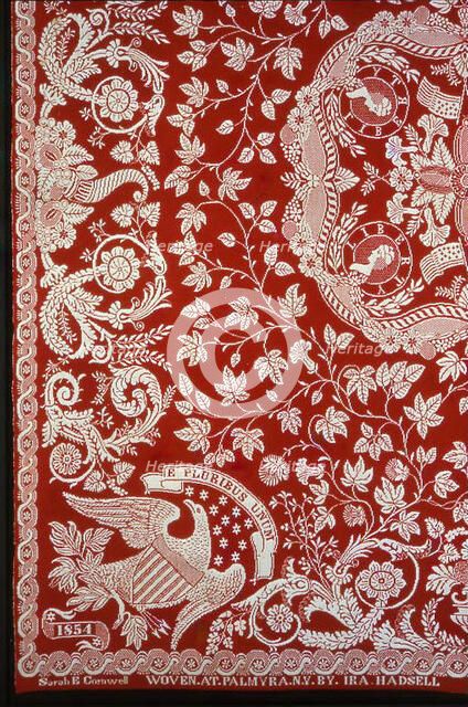 Coverlet, New York, 1854. Creator: Ira Hadsell.